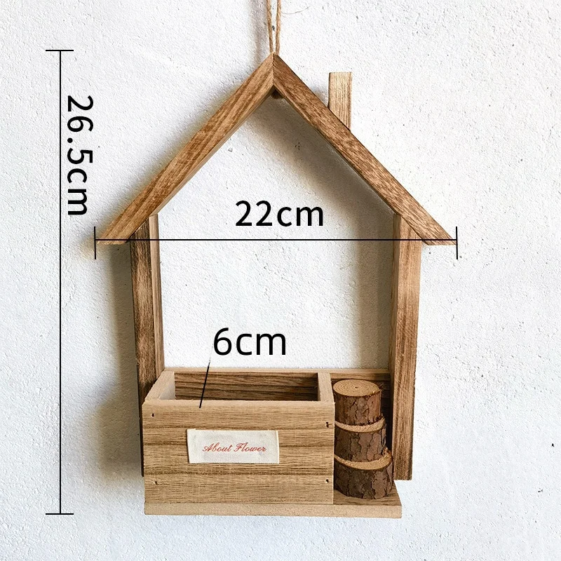 1 szt. Drewniana ściana wiszące doniczki w styl wiejski mogą być również używane jako prezenty do dekoracji ścian sypialni w salonie domowym