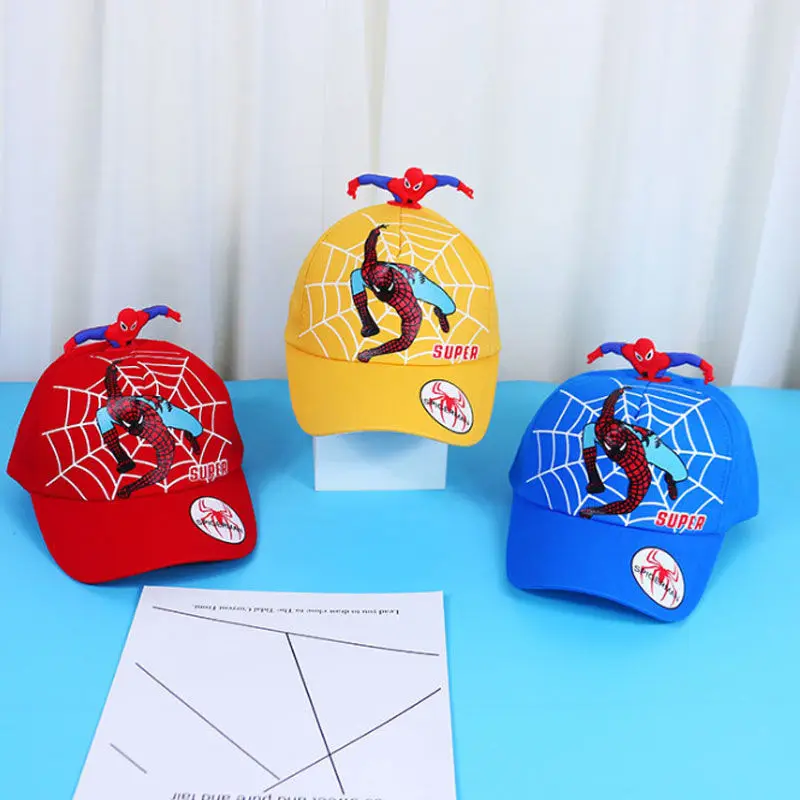 Anime Marvel cartoon three-dimensional doll Spider-Man children's sunshade baseball cap Male summer and autumn breathable cap
