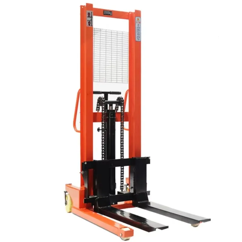 Hand Push Forklift Stacker 1ton 2 Ton 3 Ton Hydraulic Pallet Stacker Machine Manual Forklift