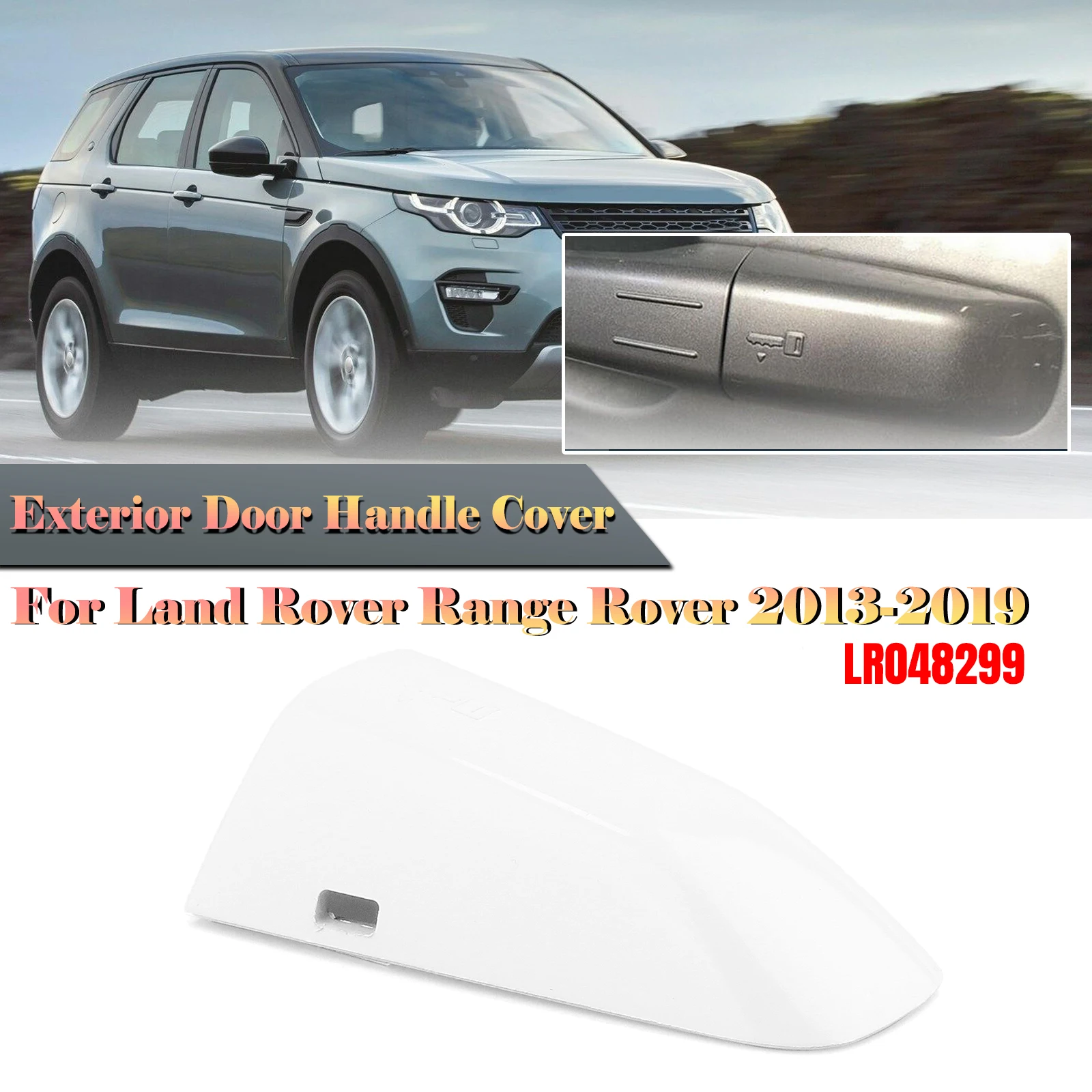 

White Front Left Door Handle Cap Cover For Land Rover Range Rover Evoque Discovery Sport 2014-2019