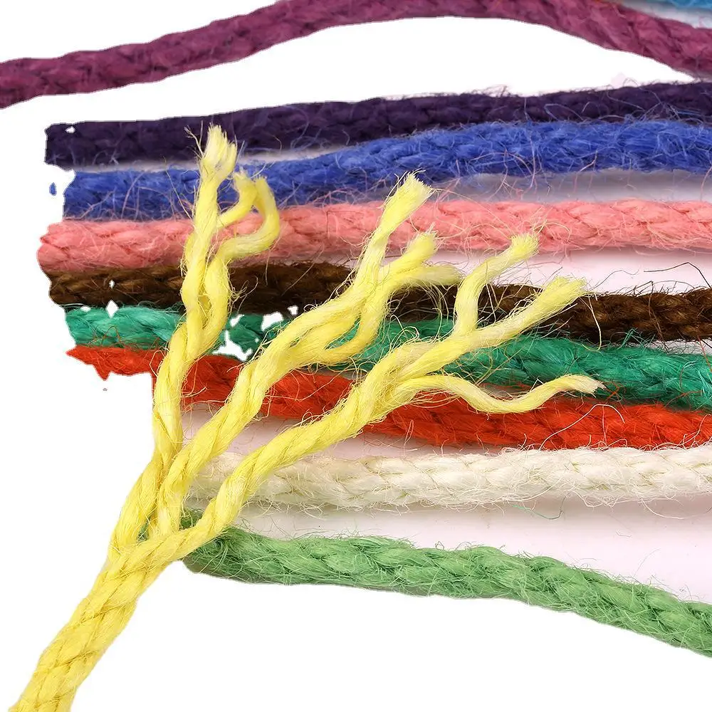 5mm Natural Jute Rope colorful Twine Rope Hemp Twisted Cords Macrame String Pet Scratching Handmade DIY Craft Decoration 10yard