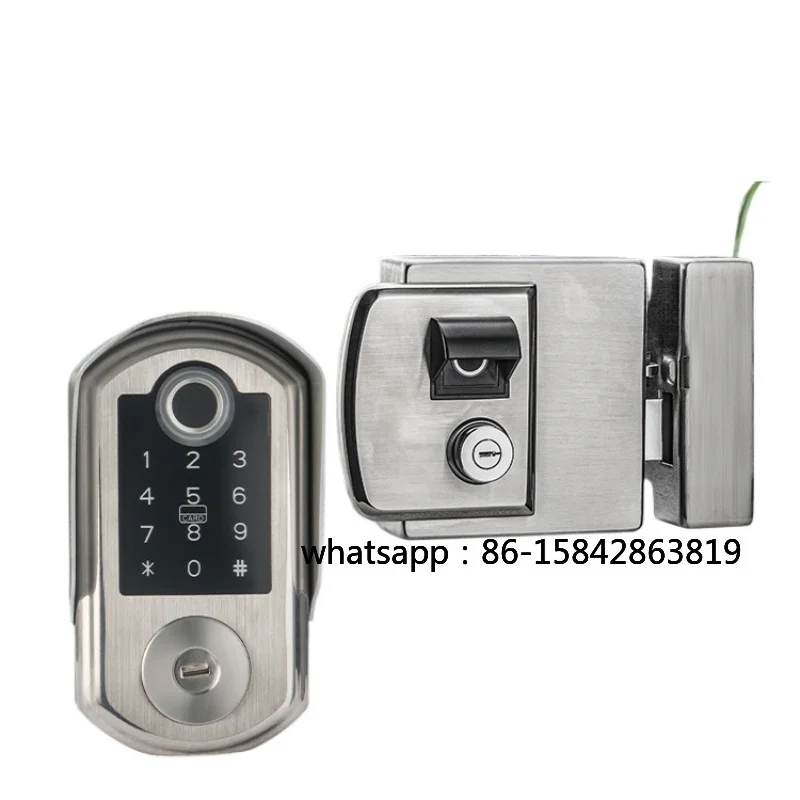 Smart Lock Electronic Digital Fingerprint Rim Gate Door Lock Selockey Lock Electronic IP65 Waterproof
