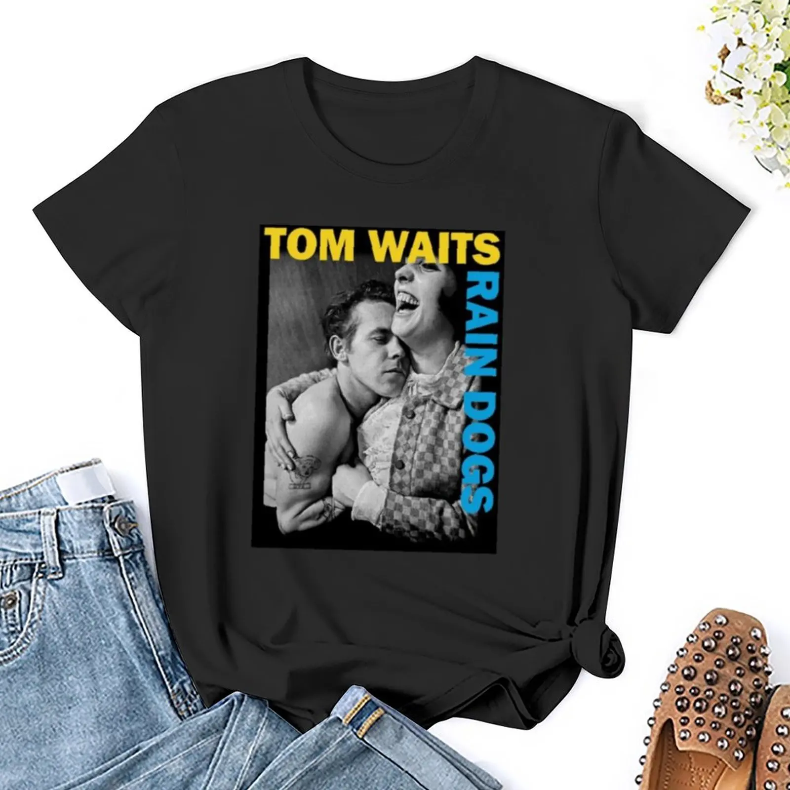 TOM WAITS RAIN DOGS T-Shirt summer tops summer top Woman fashion