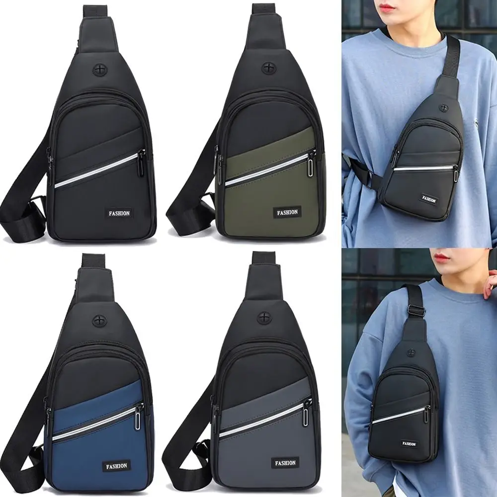 Business Casual Oxford Cloth Waist Bag Multi-functional Men\'s Chest Bag Travel Carry Backpack Waterproof Crossbody Bag