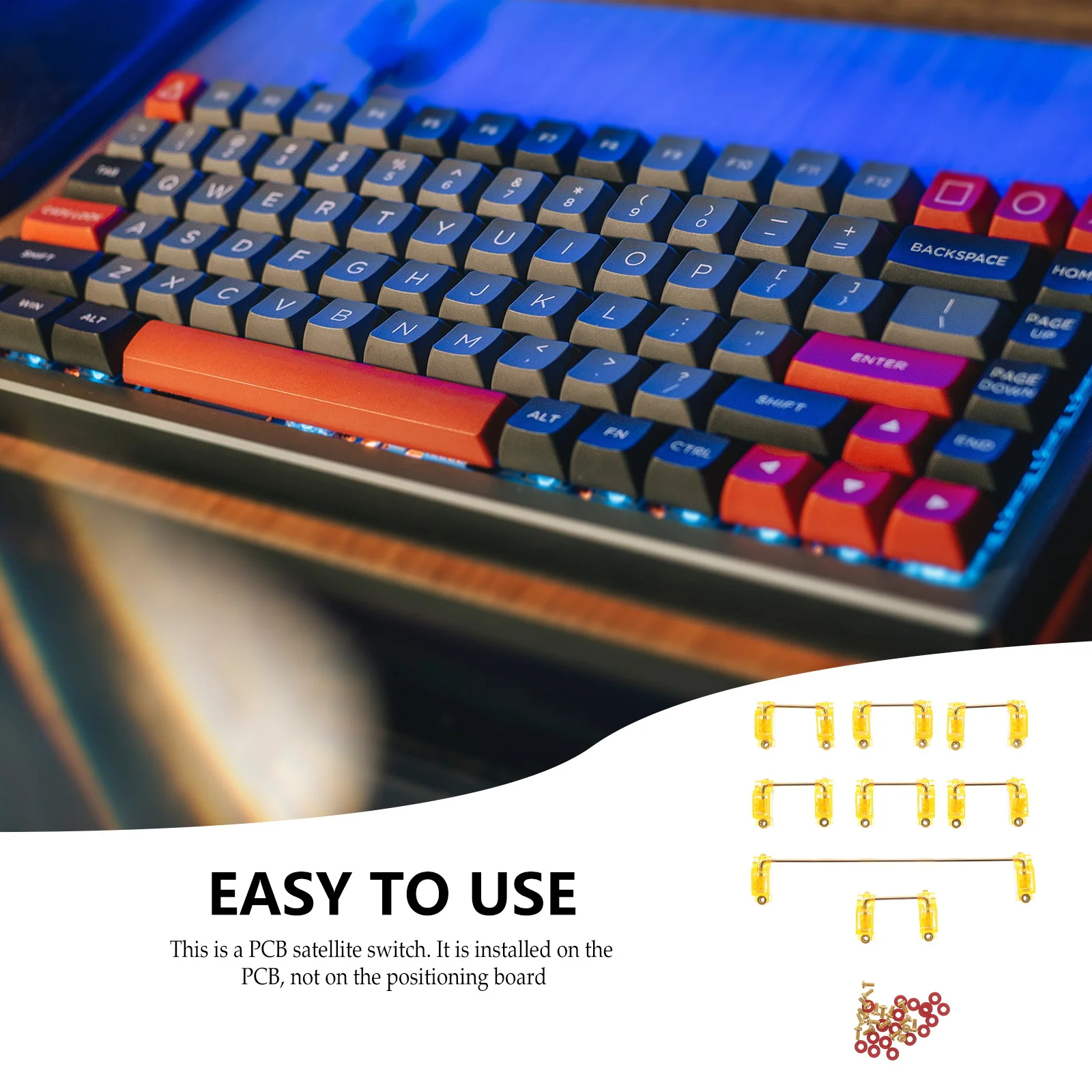 

1Set Satellite Stabilizer Switch Mechanical Keyboard Pcb -Plated for Large Keycaps 6.25u 2u Durable Steel Wire