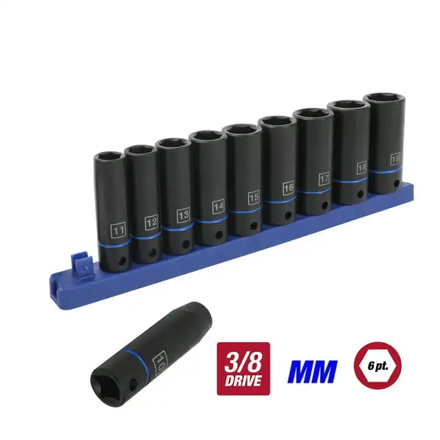 

Hyper Tough 11-Piece 3/8-Inch, Deep Drive Impact Socket Set mm, 43241
