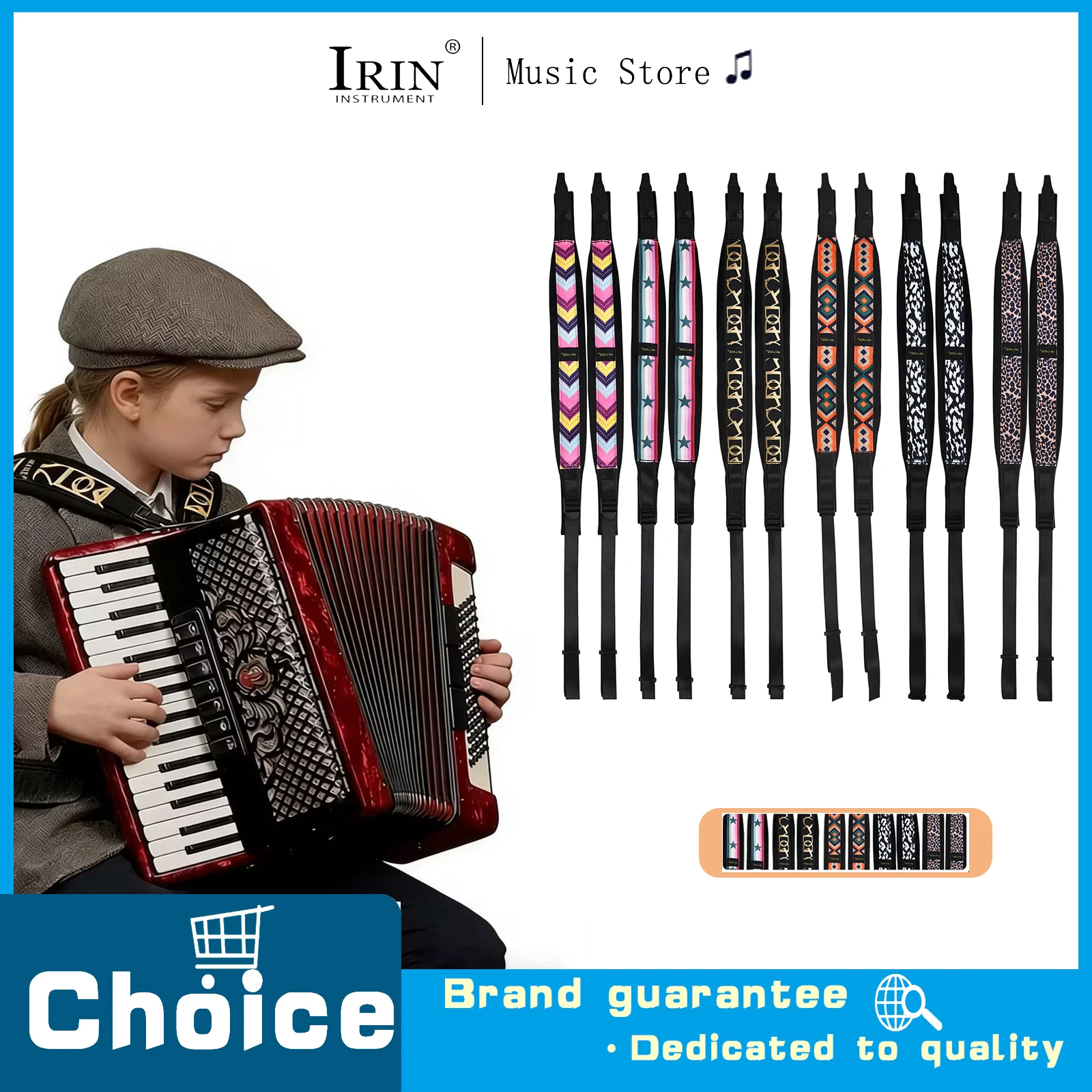 

Accordion Strap Velvet&Synthetic Leather Adjustable Universal Strap Accordion Accessories Suitable for 16-120 Bass