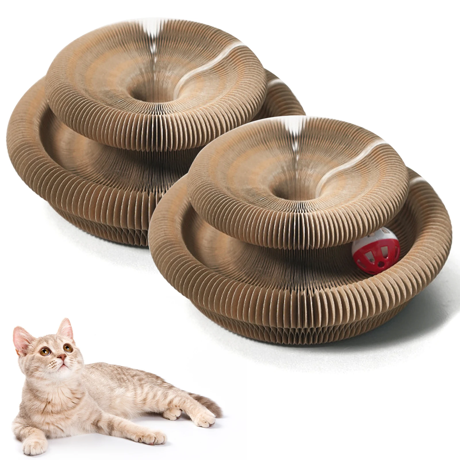 Foldable Infinity Cat Scratching Board - Durable Reversible Cardboard Toy for Indoor Cats