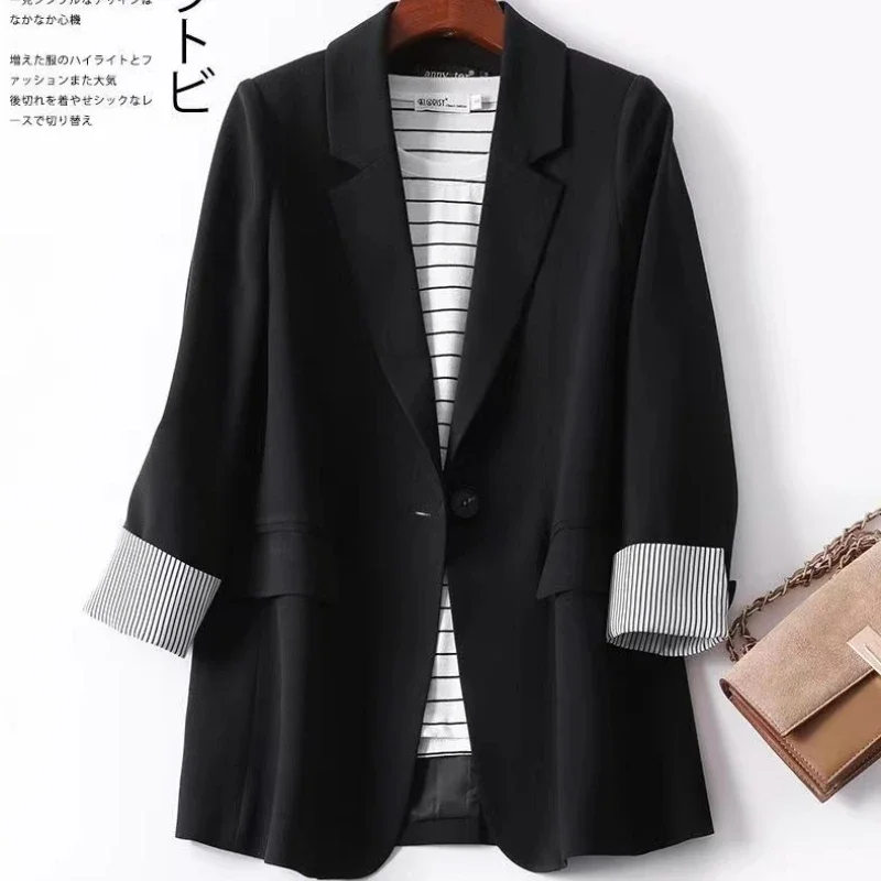 Pop versão coreana de terno casual jaqueta feminina primavera e outono moda simples temperamento terno superior terno de escritório feminino topo n