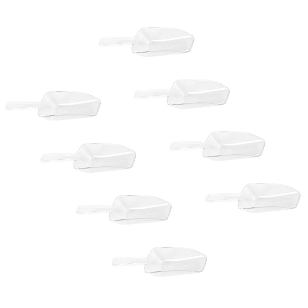 

12pcs Plastic Scoop Mini Clear Flour Ice Candy Dessert Buffet Popcorn Scoop Shovel For Kitchen Supermarket