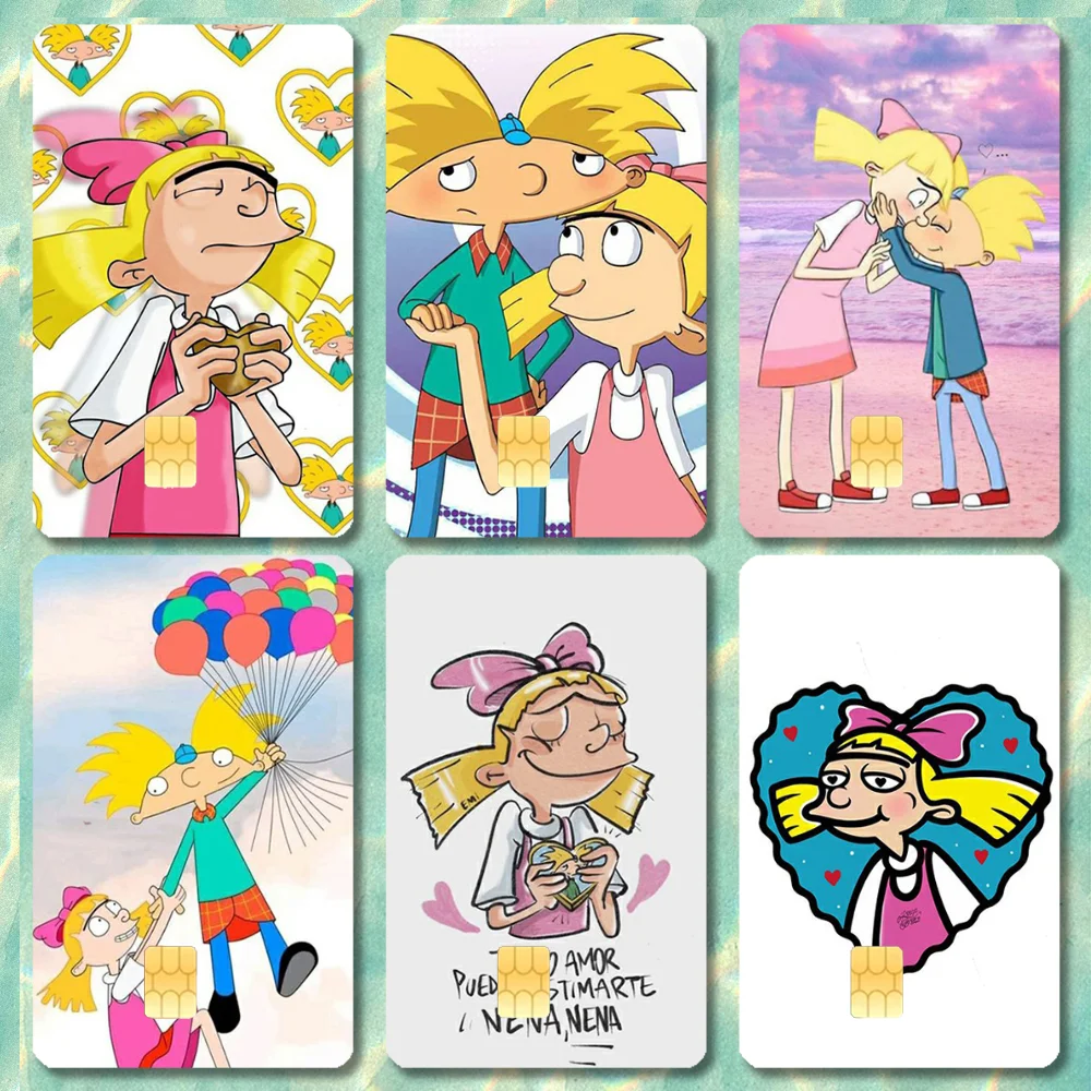 

Cartoon Hey A-Arnold Stickers Cartoon Credit Card Visa Debit Bank Charge Card Bus Metro Waterproof Sticker Decal Decoration