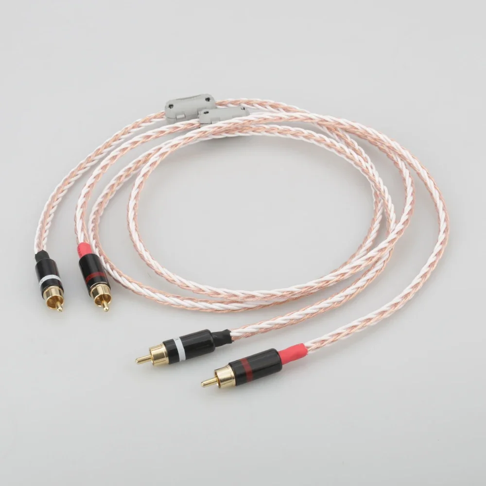 

Pair 4TC Audiocrast RCA to RCA Cable Hi-end HIFI OFC pure copper silver mixed Audio Wire Cord analogue RCA Cable