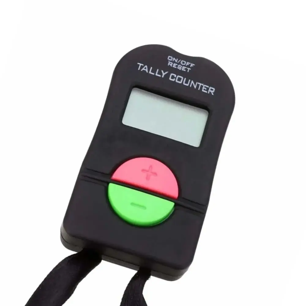 LCD Display Digital Counter Manual Operation 0-9999 Range Hand Clicker Counter Battery Powered Addition Subtraction Function