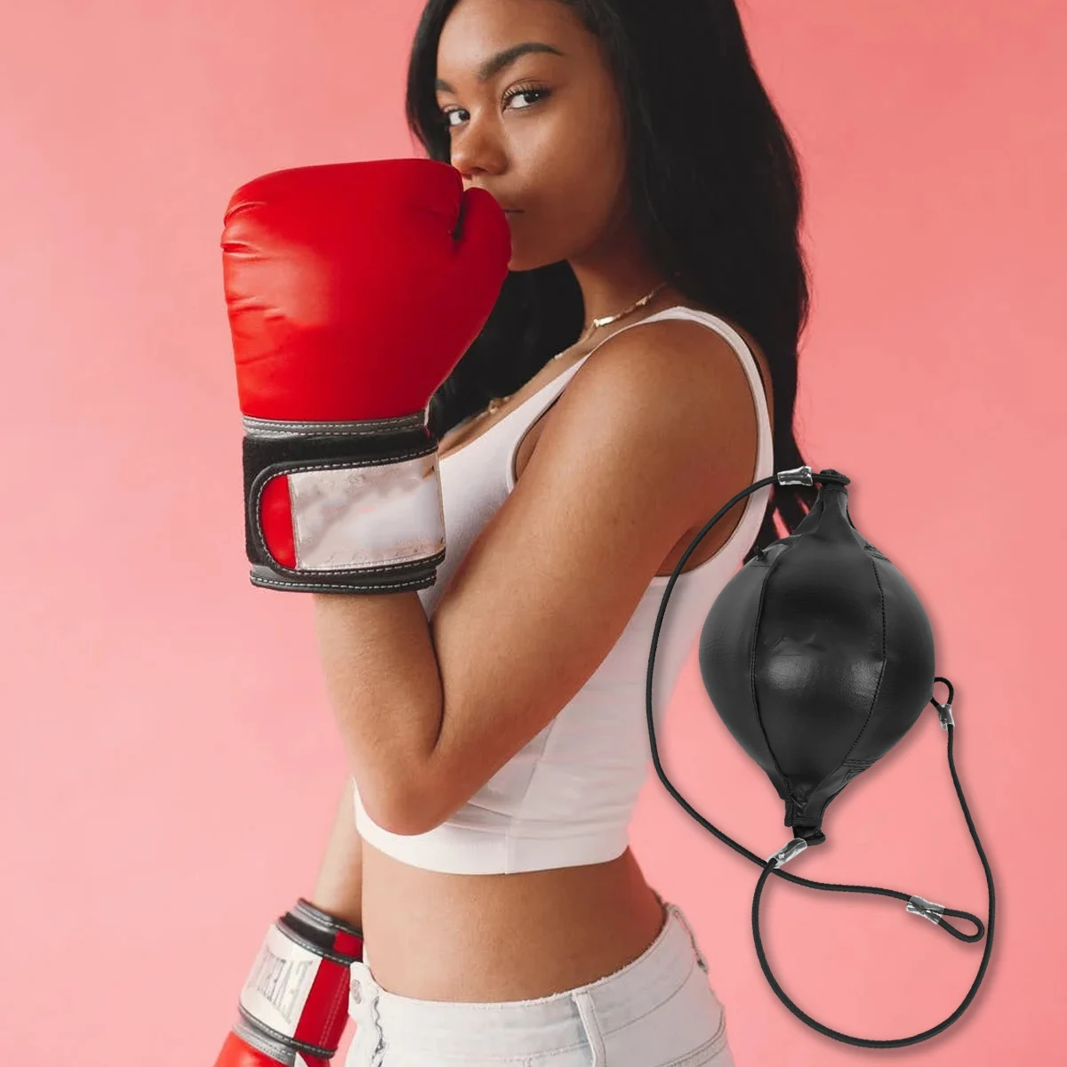 

Pear Shape Boxing Speed Ball Reinforced Seams PU Punching Bag Home Gym Martial Fight Skill Reflex Equipment Fitness