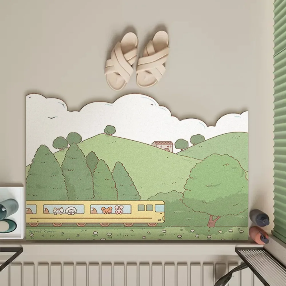 

Cute Cartoon Dirt-Resistant Foot Pad Water-Absorbing Non-Slip Floor Carpet Diatom Material Quick-Dry Bathroom Foot Mat Kitchen