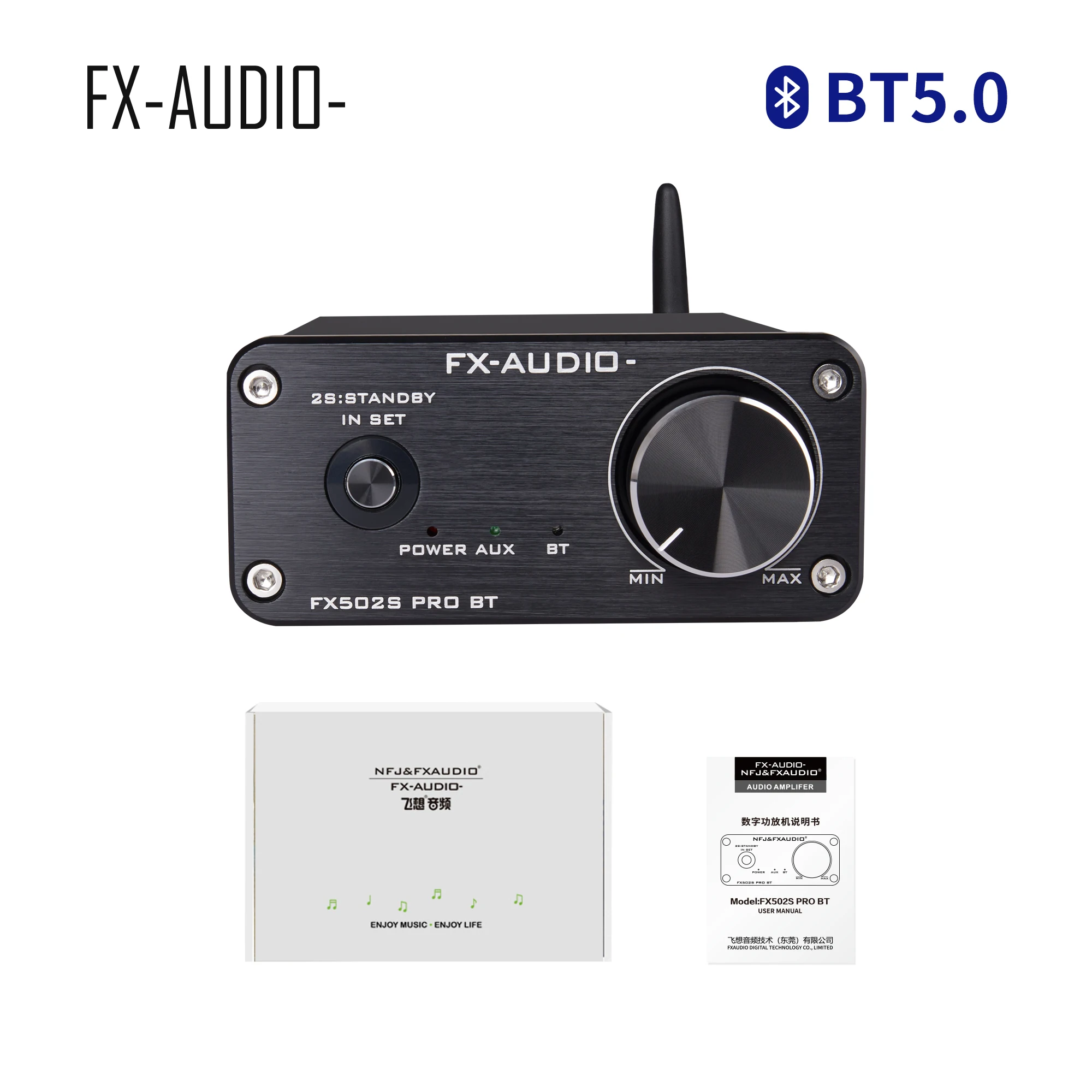 2024 FX-Audio New FX-502SPROBT HiFi 2.0 Digital Audio Amplifier TPA3250+NE5532 80W*2 Power QCC3034 Bluetooth No Power Adapter