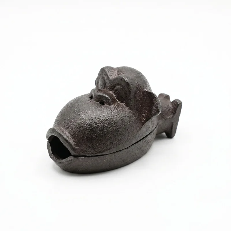 Vintage Cast Iron Orangutan Monkey Ashtray with Lid Ornament Creative Gorilla Cigar Ashtray Aromatherapy Gift Bar Ornament