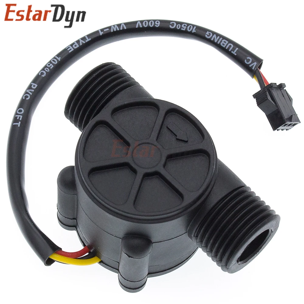 Estardyn YF-S201 Water Flow Meter Hall Effect Sensor 5-18V 1-30L/min DC Pulse Output for Water Control