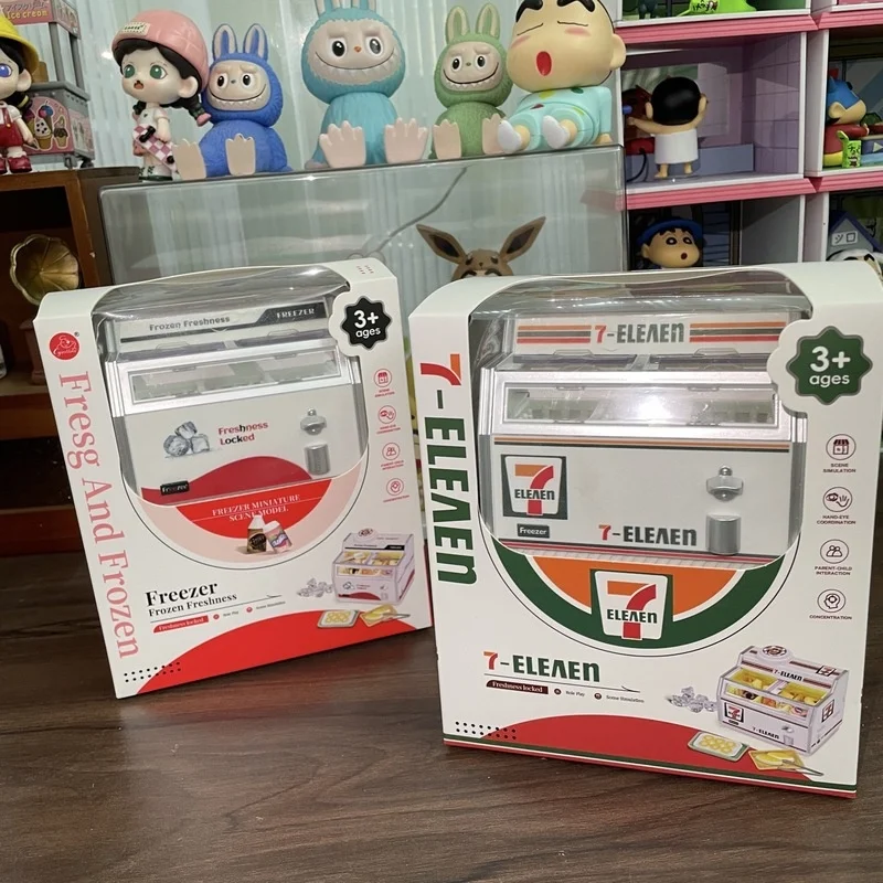 

For Labubu Doll Refrigerator Cotton Doll Ice Cream Frozen Toy Display Model Labubu Doll Display Case Home Decoration 2025 New