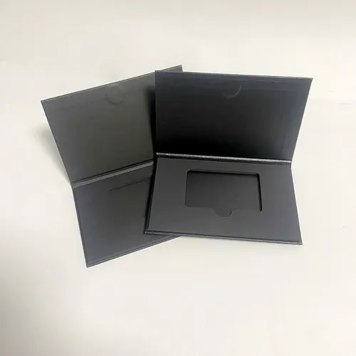 Caja de tarjetas de regalo de papel Kraft blanco y negro de 5 uds., paquetes de tarjetas de visita con ranura eva y cierre magnético