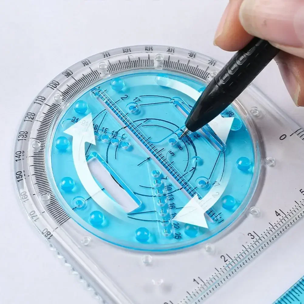 Voor school Multifunctionele basisschoolactiviteit Tekening Geometrische liniaal Driehoekliniaal Kompas Gradenboog Set Meetinstrument