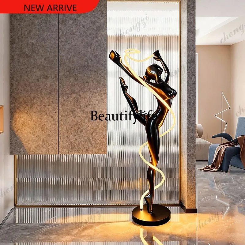 H132 streamer dancer humanoid art sculpture floor lamp home art exhibition hall decoration creative design character ornament