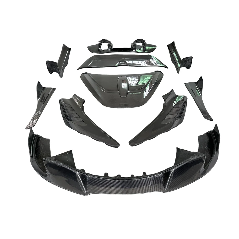 

V STYLE PRE-PREG CARBON FIBER BUMPER BODY KIT FRONT LIP REAR DIFFUSER SPOILER SIDE SKIRTS FOR MCLAREN 720S 2017-2019
