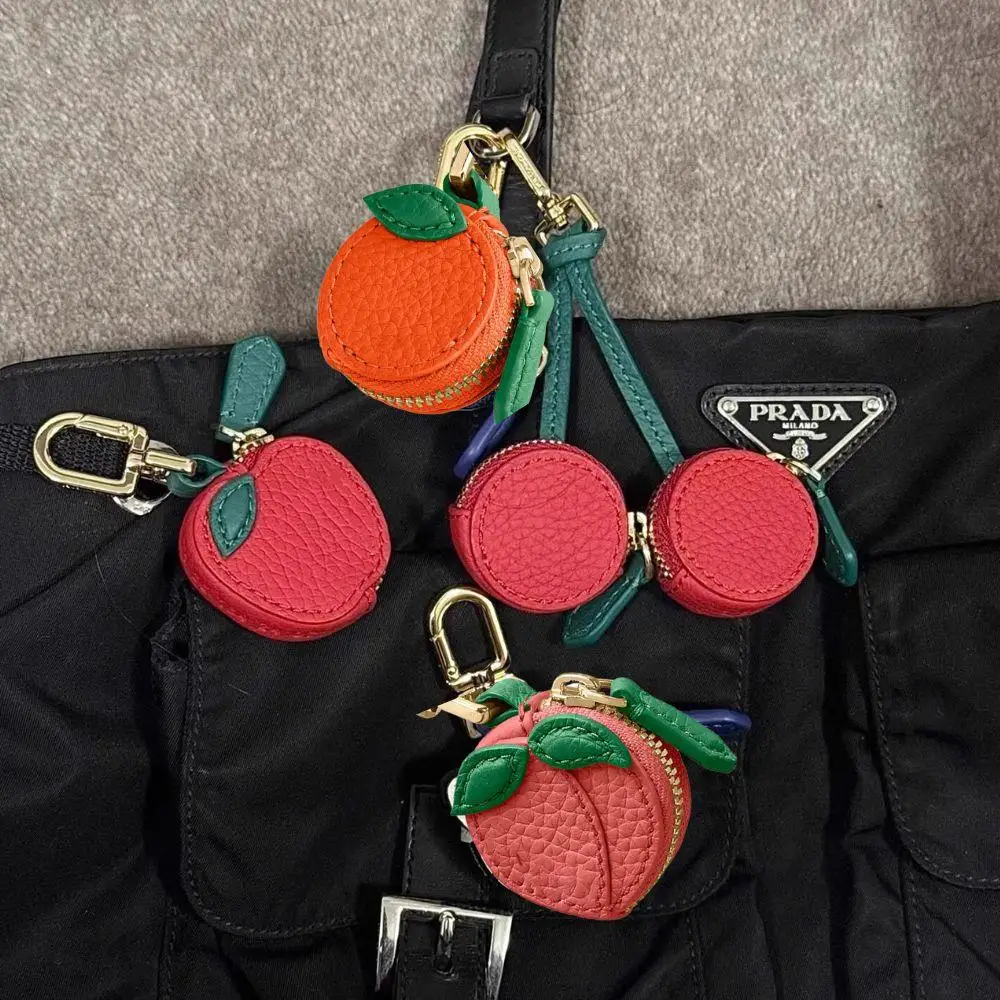 

Creative Cherry Fruit Shape Coin Purse Apple Cute PU Leather Wallet Korean Style Keychain Earphone Bag Fashion Mini Bag Pendant