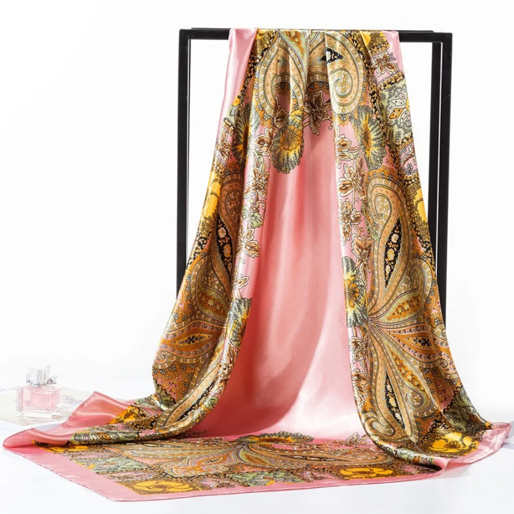 머리 스카프 여성 해적 의상 액세서리 실크 레드 두건 헤어 랩 소프트 Neckerchief 실크 풀라 새틴