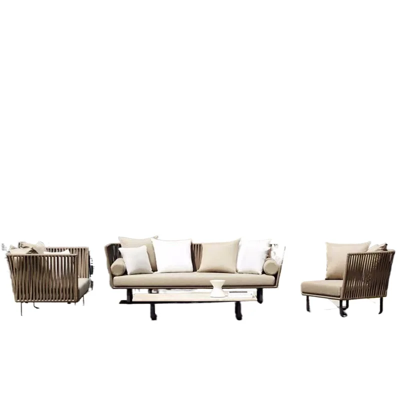 Outdoor sofa courtyard combination villa balcony garden terrace rattan c hair outdoor model ro om