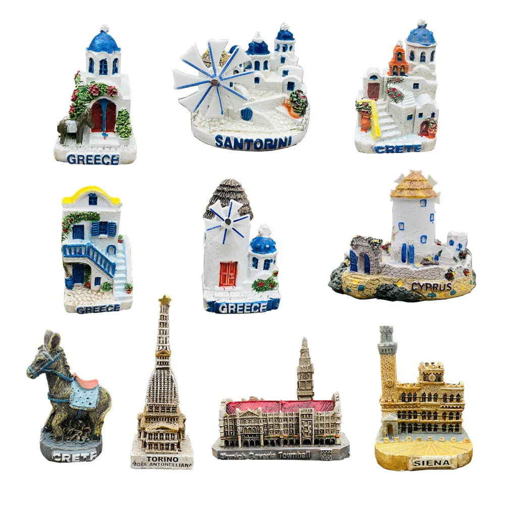 Germany Munchen, Cyprus Greece Italy Torino Siena Building Ornaments DIY Decoration Figure Mental Psychological Sand Table Game