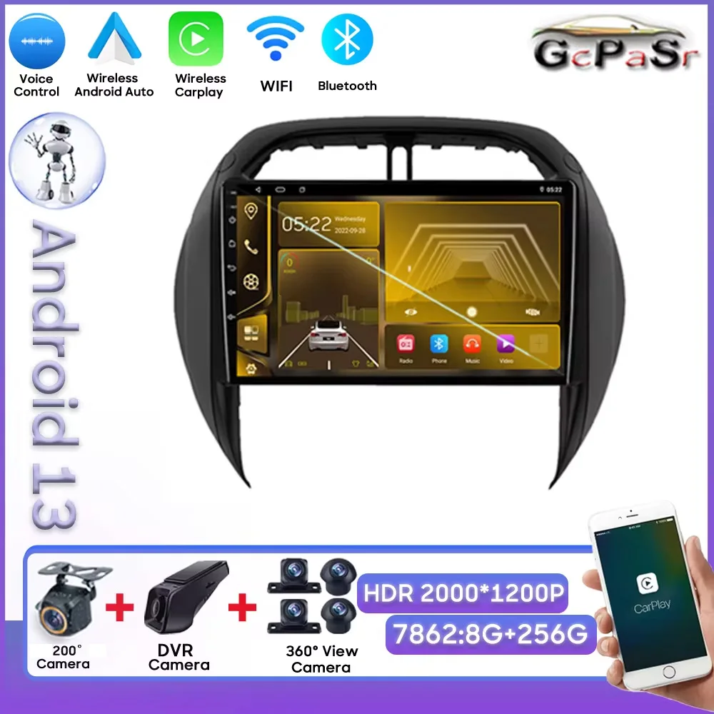 Android 13 For TOYOTA RAV4 2003-2005 Mirror Link Intelligent System Touch Screen Rear Camera Car Multimedia Player  No 2din DVD