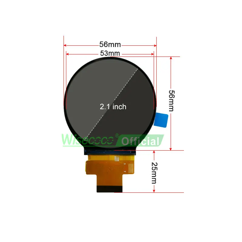 Wisecoco-pantalla redonda Circular Dual IPS de 2,1 pulgadas, módulo LCD TFT de 480x480 para Robot Eyes, interfaz RGB SPI para casa inteligente