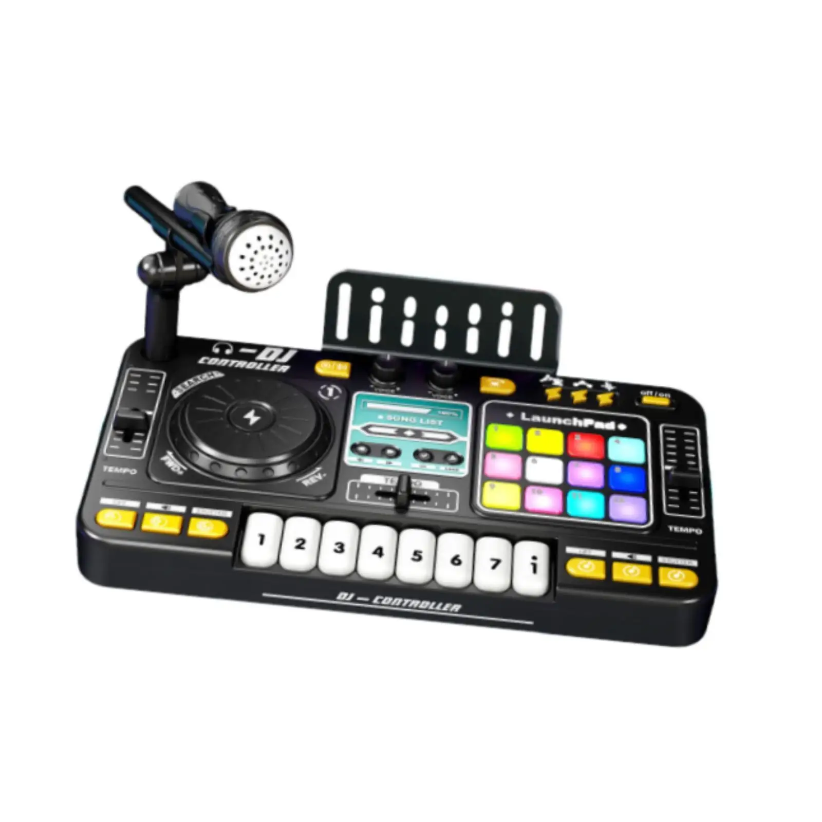 

Kids DJ Mixer Toy with Lights and Effect Turntable Toy for Indoor Gift Party