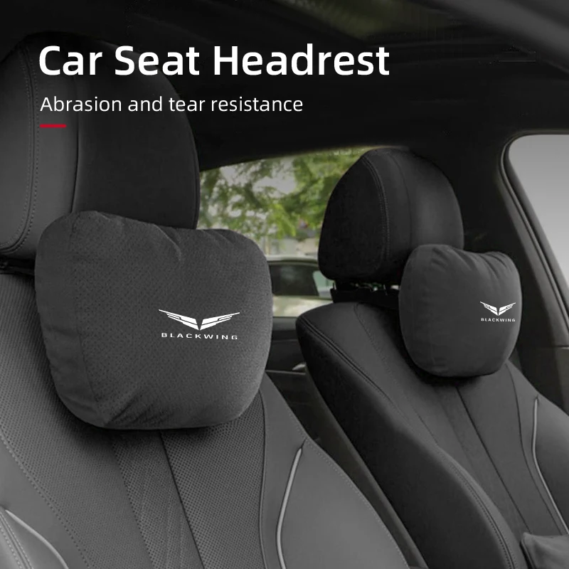 Car Seat Suede Headrest Neck Cushioning Support Head Pillow Accessories For Cadillac XT4 CT4 XT5 CT5 Escalade Seville Deville