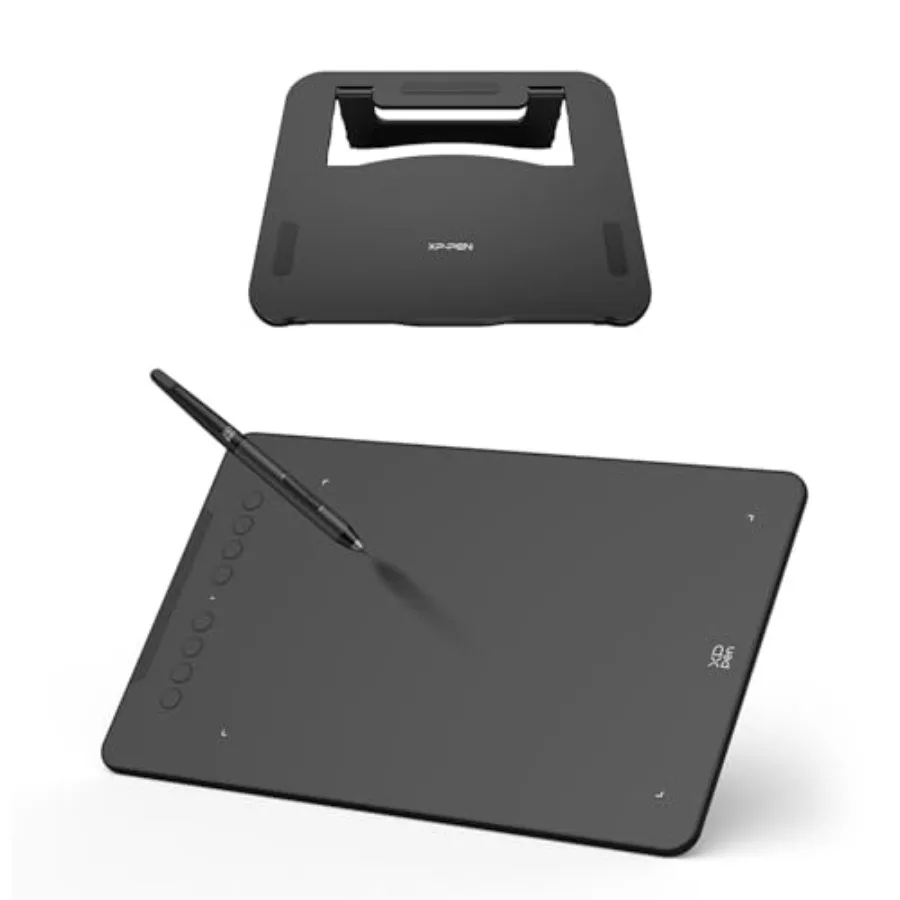 Updated Deco 01 V3 Drawing Tablet-16384 Levels of Pressure Battery-Free Stylus 10x6 Inch OSU Graphic Tablet 8 Hotkeys for Digit