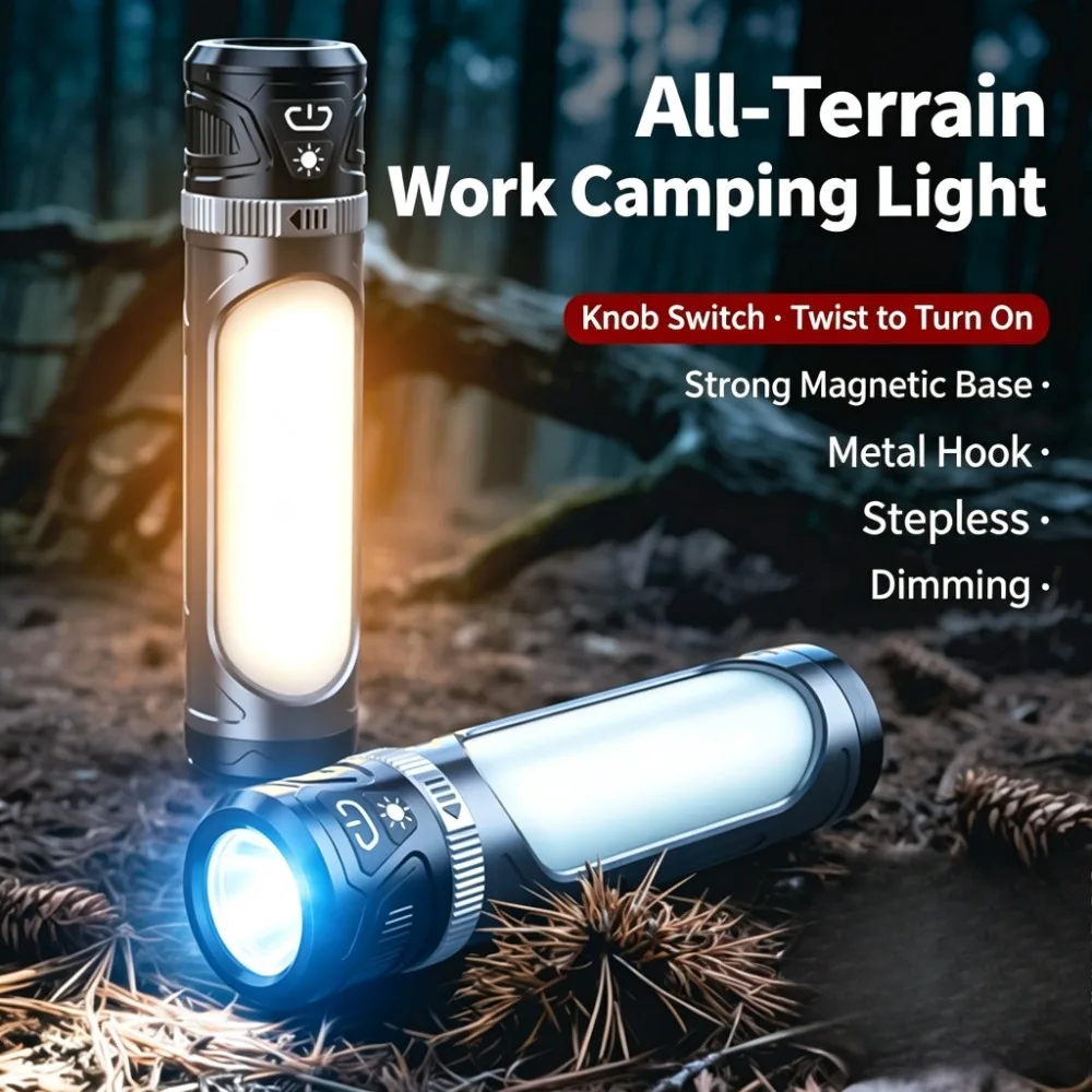 Portable Super Bright Outdoor Flashlight Magnetic Atmosphere Light Torch for Camping Field Power‑Outage Emergency Lighting