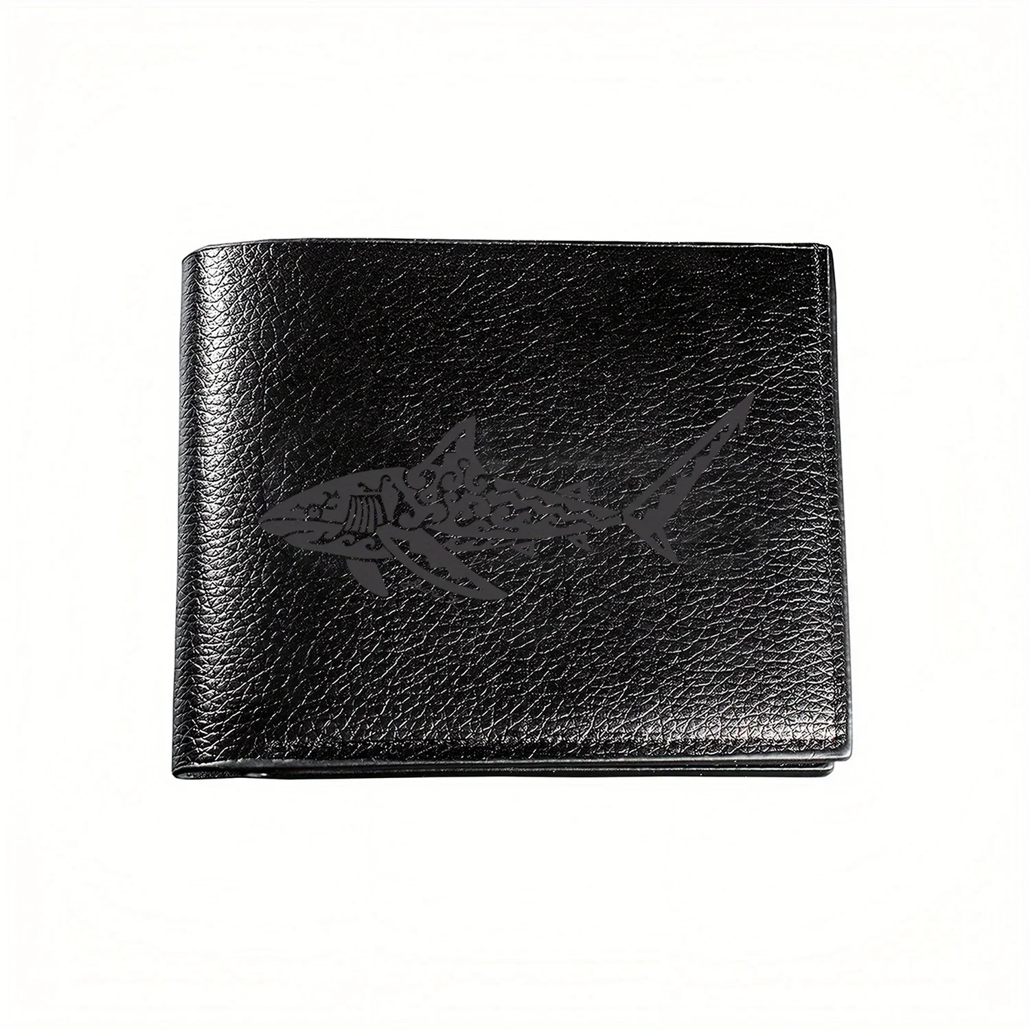 

Shark Tribal Tattoo Design Stylish Graphic Print Wallet for Men Business Casual Elegant Simple Practical Quality Christmas Gift