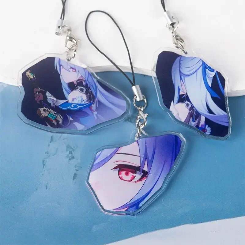 Anime Honkai:Star Rail Jingliu Huohuo 1-6 Eidolons Acrylic Keychain Strap Lanyard For Mobile Phone Case Car Keychain Accessories