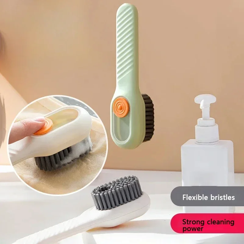 Automatic Liquid Discharge Shoes Brush Multifunction Deep Cleaning Soft Bristles Household Cleaning Brush Laundry Cleaning Tool