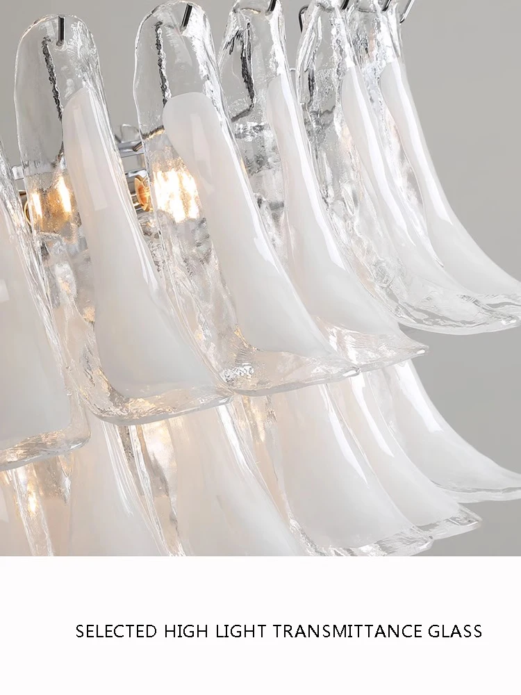 Luces colgantes de techo de cristal blanco para decoración moderna del hogar, lámparas Led grandes, Lustres, lámparas colgantes para sala de estar y comedor