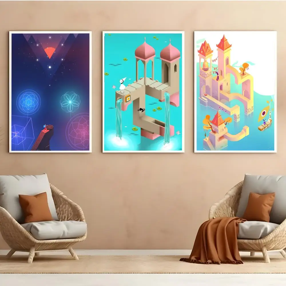 Game Of M-Monument Valley Poster HD PVC Wall Art - Waterproof Self Adhesive Mildew Resistant For Home Office Bar