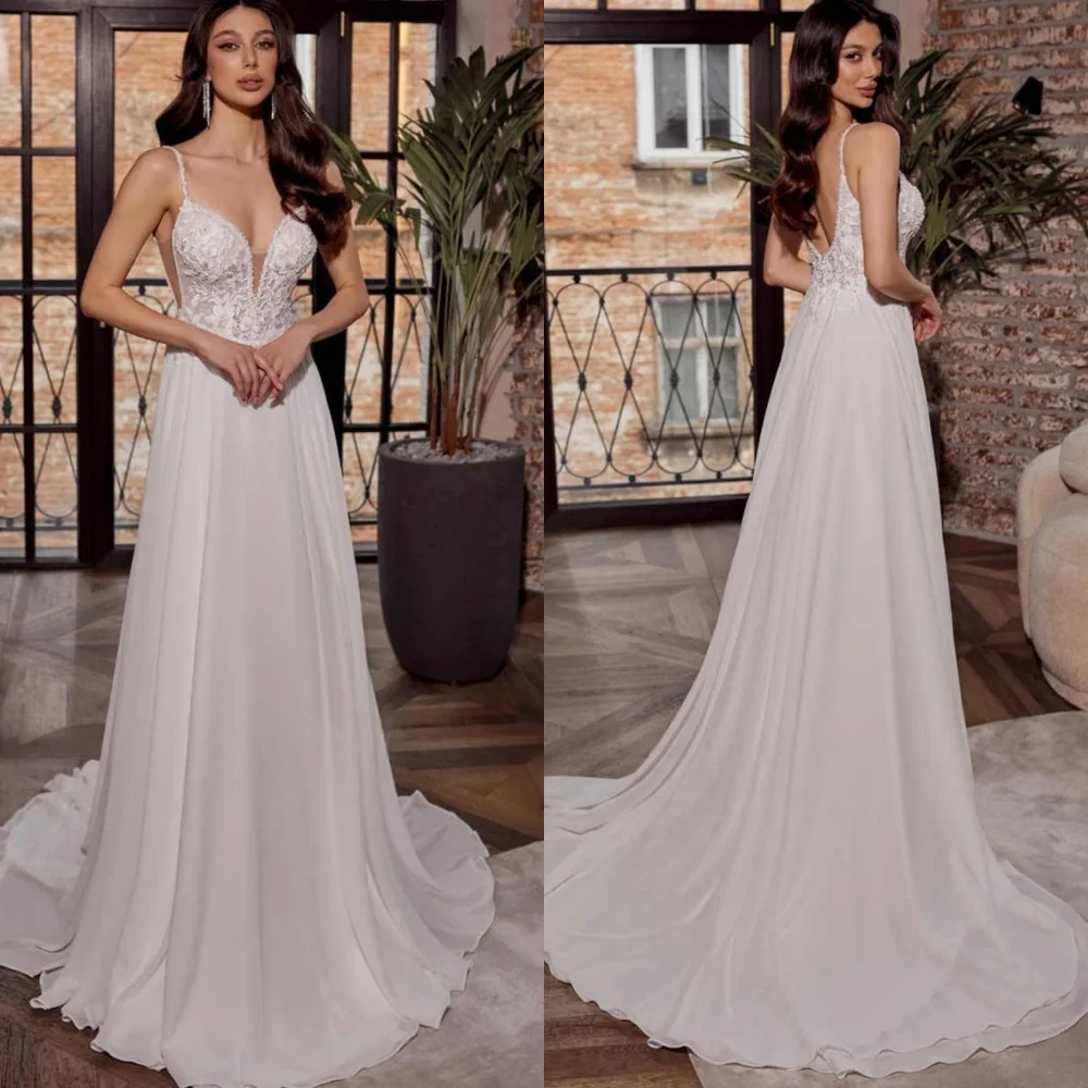 

Customized Exquisite Luxury Temperament Charming Romantic Wedding Dress White Organza Applique A-line Long Dresses
