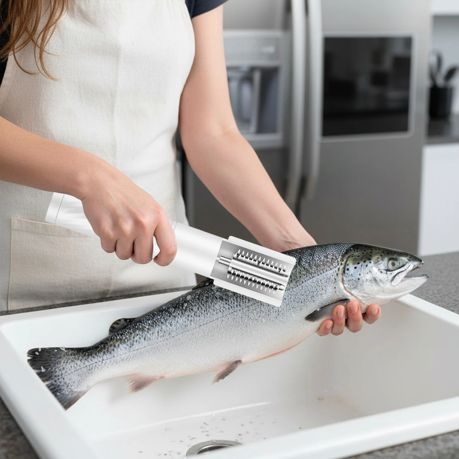 Portable Electric Grater Machine Stainless Steel Wireless Coconut Scraper Automatic Handheld Roller for Kitchen Scaling Fish