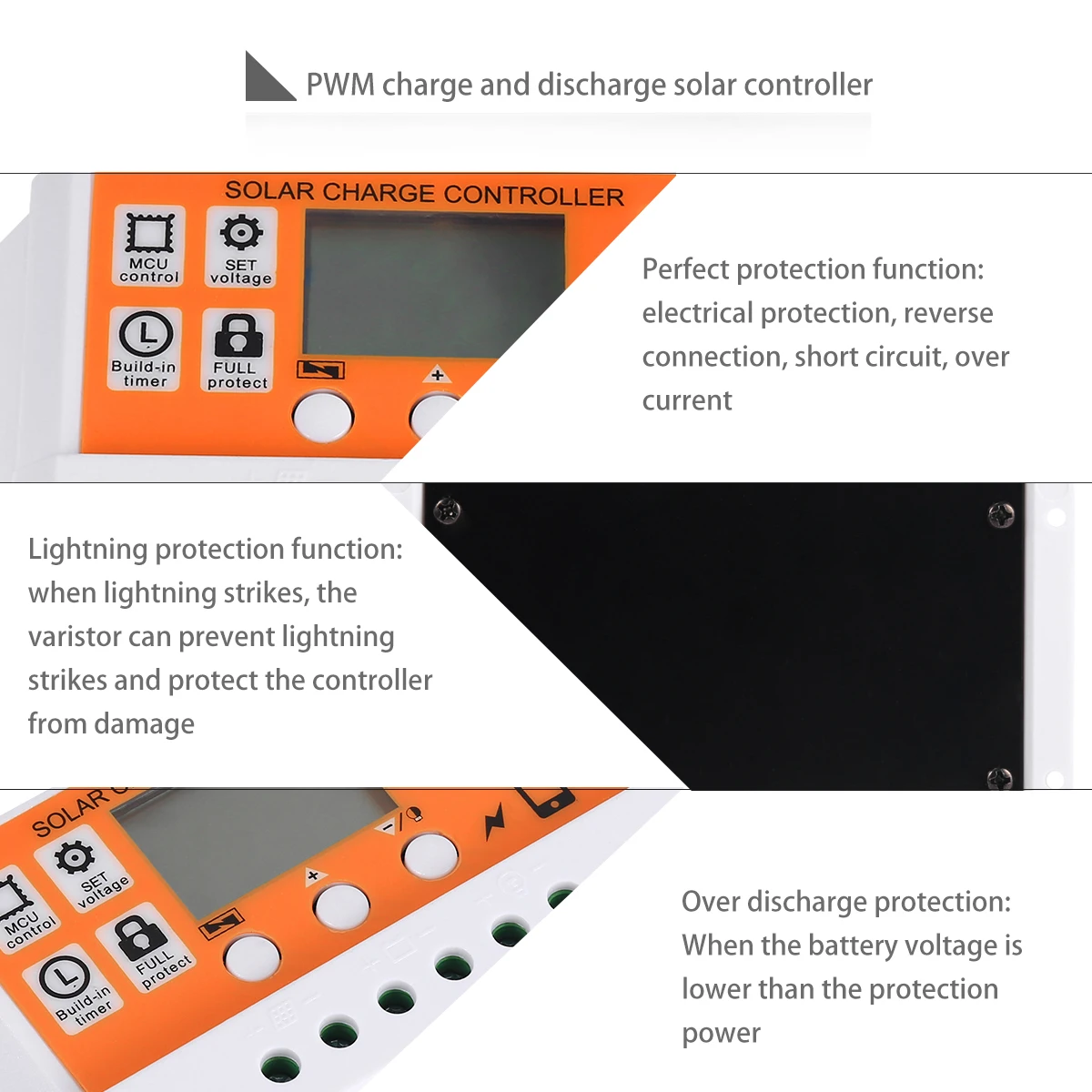 

Pwm Solar Charge Controller 30A 12V Regulator Usb Output For Lithium Panel Controller Digital