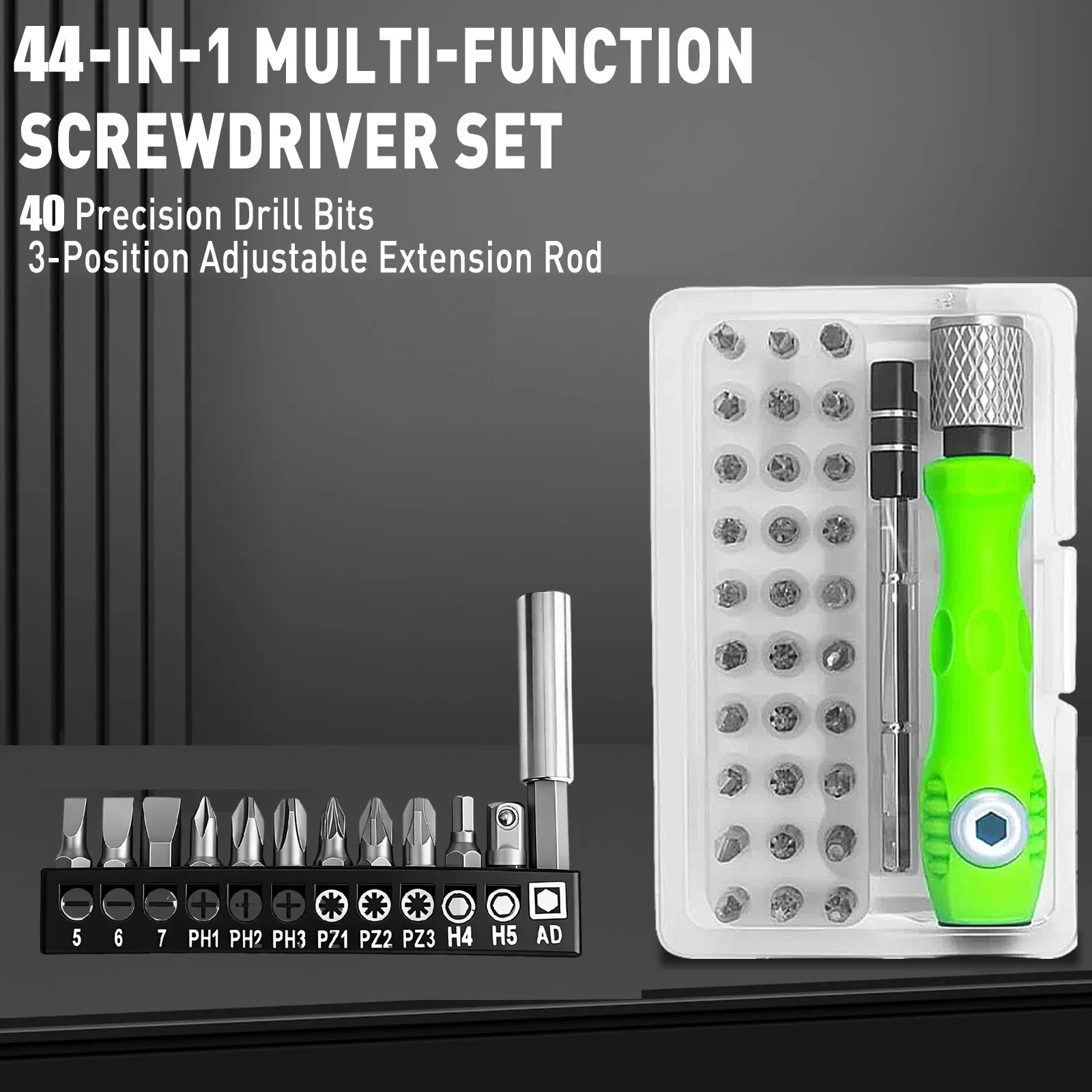 44Pcs Screwdriver Bit Set, Including 32 in 1 Small Precision Screwdriver Set,12 Screwdriver Bits,for Precision Screw Repair Kit
