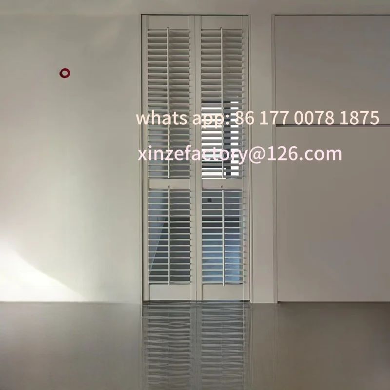 Customizable Real Wood Folding Door Room Partition Sliding Door Bedroom Blind Moving Door Breathable Blind Window