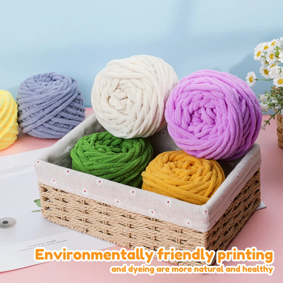 Fenrry100g Şönil Örgü Ipliği Yumuşak Buz Şerit Hattı Pamuk Ipliği Diy Yün Iplik El Yapımı Örgü Battaniye Eşarp Kalın Iplik