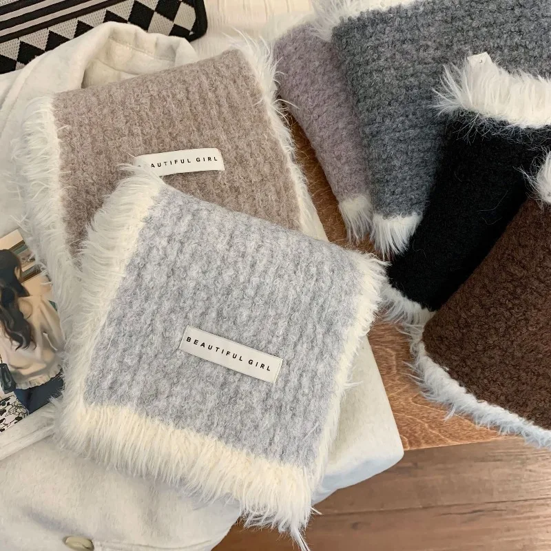 وشاح محبوك للنساء سميكة عادية ودافئة شال وشاح عصري ومتعدد الاستخدامات لفصلي الخريف والشتاء وشاح المرأة الفاخرة #1