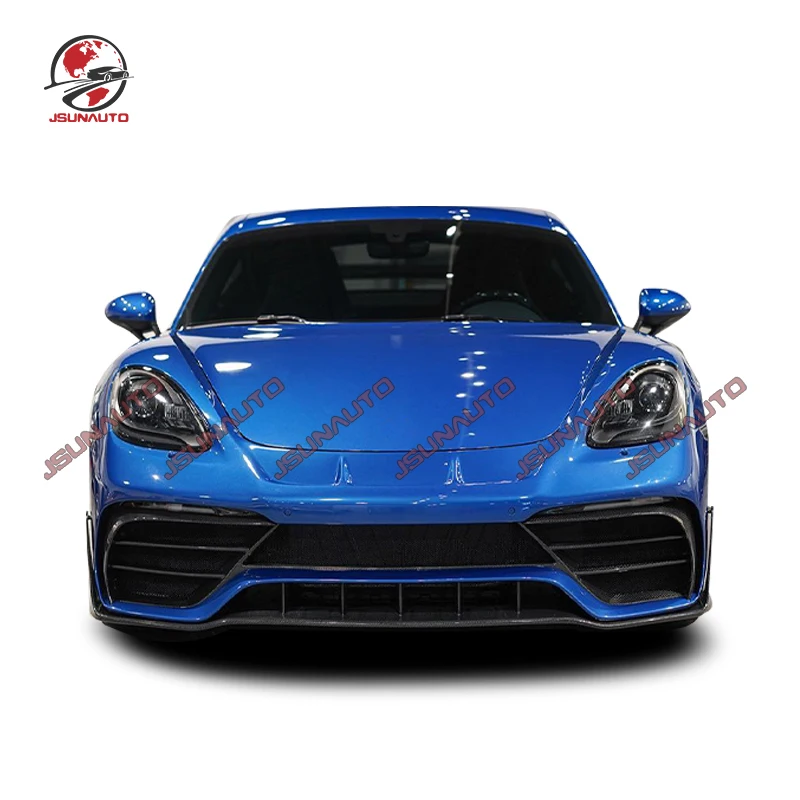 Full Carbon Set For Porsche Boxster Front Bumper Splitter Side Skirts Rear Diffuser Lip For 2016-22 Cayman/Boxster